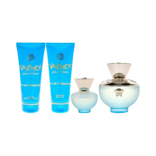 Versace Pour Femme Dylan Turquoise Edt 100Ml 4Pcs Set
